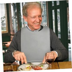 성인 방수 턱받이 벨크로형 앞치마 요양원 병원 간호 간병 식사 환자 어른 어르신 노인, A 실리콘 1P, 1개