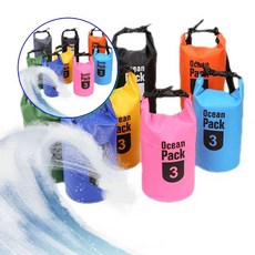 쌍문상회 지금 필요한 색상랜덤 캠핑백 다용도 3리터 오션 색상 드라이백 31872EA, 본상품
