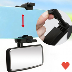 차량 장식 차량용 실내 보조미러 보조룸미러 화장 거울, 1개, 타입_블랙