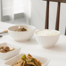 쓰임 마일드 화이트 캔디 공기대접 세트, 공기 + 대접, 3세트