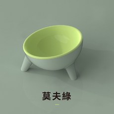【Aether依鈦】撞色寵物碗 斜口設計 防打翻寵物食盆 狗貓適用, 莫夫綠, 1個