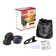 APEXEL 2 in 1 HD 카메라 렌즈 0.45x 슈퍼 와이드 앵글 및 12.5x 매크로 모바일 iPhone 11 Xiaomi Samsung, 01 black