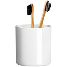 남성용 칫솔 홀더 욕실 조리대에 흰색 세라믹 컵 보관 튼튼하고 내구성이 뛰어나며 색이 바래지 않음H 3.93 *W 3.54, White, Medium, 1