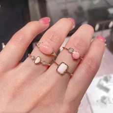 agete 戒指, 1個, 白蝶貝蛋白石戒指,美國碼8／日韓碼15