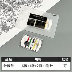 小麥秸稈環保洗漱備品組 獨立包裝牙刷 飯店用品 刮鬍刀 浴帽 針線包 旅行住宿必備, 【針線包】針線、鈕扣、別針, 1個