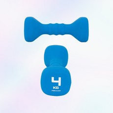 [아이워너] 네오프렌 사각덤벨 컬러아령 스카이블루4kg, 1개