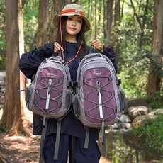 戶外雙肩包大容量徒步運動揹包登山包男生通勤書包女大學生電腦包, 紫色大號