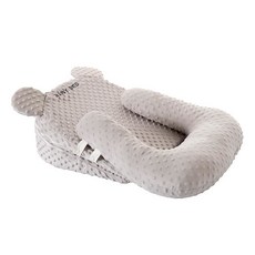 台灣熱銷 寶寶靠枕 幼兒防吐奶斜坡墊防溢奶護頸斜坡枕新生兒矯正可折疊墊哺乳專用 W109, 灰色10度墊+U型托臀墊+15度墊