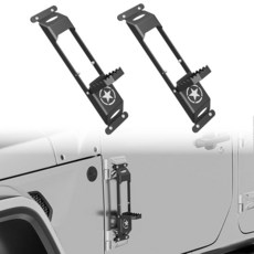 YZONA JK JL JT 힌지 스텝 접이식 풋 페달 병따개 포함 2007-2026 지프 랭글러 JKU JLU 및 글래디에이터 2/4 도어와 호환 액세서리 스타 사인 도어, YZONA JK JL JT 힌지 스텝 접이식 풋 페달,