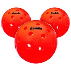 Franklin SPORTS 스포츠 X-40 아웃도어 피클볼 옵틱 옐로우 100개입 USAPA 인증 147330, 3개, Ember