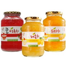 꽃샘 유자차 레몬차 석류차 자몽차 사과차 1kg 맛선택 유자차, 꿀레몬차