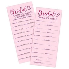 해외 Heiyihe 10.2 x 22.9cm4 9인치 웨딩 샤워 게임 카드 Would She Rather 25명의 손님을 위한 핑크 브라이덜 약혼 파티 용품 장식-A02 미국매, Would She Rather.