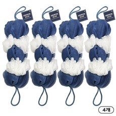 저자극 그물 목욕용 등밀이 샤워볼 롱샤워퍼프, 2개, 2개입, 네이비+화이트