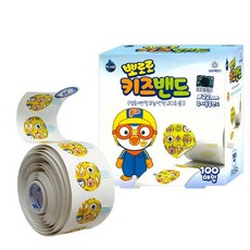 뽀로로 키즈밴드 100매입/주사용 롤 밴드, 5개