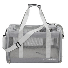소유라이프 고양이 이동장 강아지 가방 애견 캐리어 산책 백팩 포대기 케이지 기내용 슬링백, 01.그레이