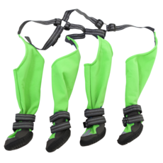 시즌3 강아지 논오프 일체형 신발 레인부츠, 1개, 형광그린