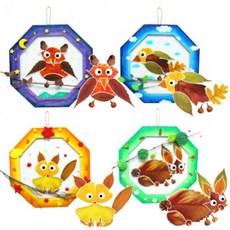 뚝딱 가을 스티커 리스 동물 5인용 만들기 교구 재료 (Araium), 04 A.토끼