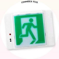 비상구 유도등 안전표지판 대형 소형 사이즈선택 LED 비상대피 안내등 화재대비 커머스픽301, 1)소형
