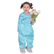 투피스 아동 전신미술가운 / 상하의 미술가운 방수, 하늘하트땡