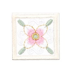 사각미니 한복장식 자수 패치 와펜 마크 열접착형, 5개, 사각자수-소(NO.101)