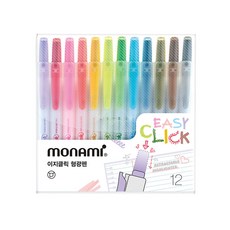 모나미 이지클릭 형광펜 12색세트, 단품, 1개, 상세페이지 참조