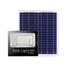 KUCA 買一送一 1000W太陽能戶外燈 投光燈 探照燈 人體感應燈 LED電燈 路燈 三檔調節遙控, 100W暖光燈(永久保固)-新款, 1個