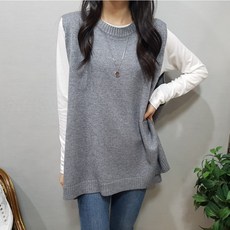 Imagination & Beyond 女款寬鬆側邊開衩綁帶針織背心