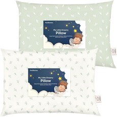 KeaBabies 1팩 유아용 베개 2세에서 5-13x18인치) 부드러운 유기농 면 아동용 베개 수면 여행 학교 어린이집 낮잠 유아 침대 세탁기 사용 가능 베개, Herb