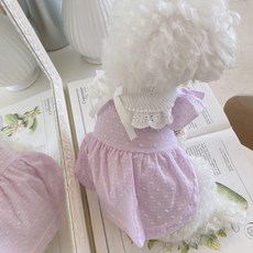 강아지 고양이 푸들 포메 몰티즈 파피용 비숑 시츄 원피스, 1개, 드림퍼플