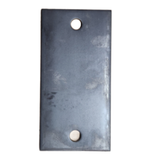 무도금 직사각형 베이스판 100X200X6T 2홀 플레이트판 철골작업 기초베이스, 1개