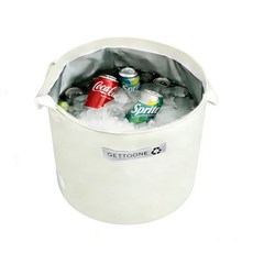 아마존평점4.5+ 미국출고 168224 음료용 접이식 아이스 버킷 단열 안감 및 운반 손잡이가 있는 화이트 파티 쿨러 실내 실외 이벤트용 휴대용 샴페인 와인 맥주 버킷 (3, 15 x 15 inch