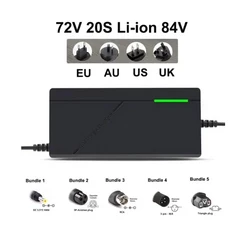 84V 리튬 이온 충전기 2A 3A 5A 20S 18650 배터리 팩 21700 고속 지능형, 02 번들 1, 01 2A, 01 84V 20S charger