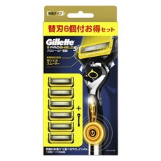 Gillette 吉列 Proshield系列電動刮鬍刀架 + 替換頭 6入組, 1組
