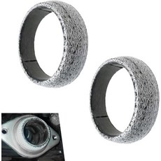 Fiknonk 2 PCS 배기 매니폴드 개스킷 2.13 인치 밀폐 파이프와 사이의 누출 방지 대부분의 자동차 트럭 SUV에 적합한 도넛 54MM, 54MM # 2 PCS, Silver