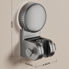 吸盤花灑支架 蓮蓬頭支架 淋浴頭固定器 可移動調節掛架, 槍灰色】吸盤花灑支架