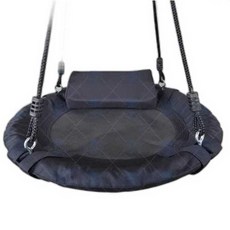 원형그네 정원 해먹 마당 안뜰 야외 테라스 그네 유원지, 60cm 블랙 로프 스트랩 포함