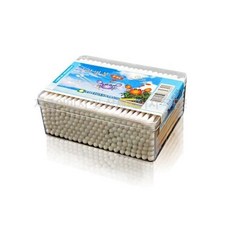 순면 나무면봉(약7.4cm) 약200개입 투명 사각케이스 oll3+5swZ