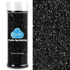 Gold Sprinkles 샌딩 슈가 180g(6.0온스) 식용 스파클링 슈가 크리스탈 베이킹 쿠키 아이스크림 컵케이크 케이크 장식용, 블랙