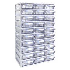 [국내생산 완제품] 모아이샵 다용도 스마트 정리함 투명수납함 멀티박스 미니수납함 멀티수납함, 스마트정리함(30칸)