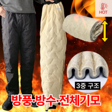 [일자핏] 핏노블 남자 겨울 패딩바지 밴딩 방한 기모 팬츠, 그레이