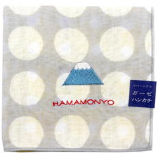 濱文樣 日本製紗布手帕 小方巾 刺繡LOGO (富士山圖案), 富士山刺繡圖案, 1個