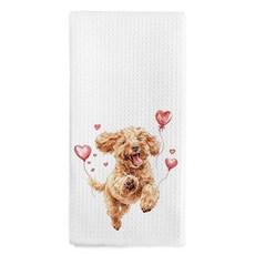 Nvucamd Valentines Maine Coon 고양이 선물 주방 타월 고양이 애호가 여성을 위한 발렌타인 데이 고양이 테마 선물 재미있는 메인 쿤 고양이 핸드 디쉬, Goldendoodle