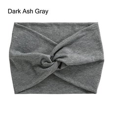 헤어 액세서리 두꺼운 꼬임형 초대형 운동용 헤어밴드 여성용 와이드 터번, Dark Ash Gray