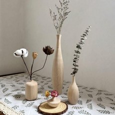 桃園出貨 實木花瓶原木未油漆簡約家居擺件文藝手工塗色拍攝道具花瓶小口徑, B款高4*直徑6.2cm無油漆,進口橡膠木