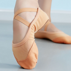 이이엘댄스 메쉬 발레슈즈 성인 천슈즈 발레 반가죽 신발, 카멜, XL(42)