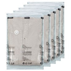 초간단 원터치 진공 의류 이불압축팩 겨울옷 보관 패딩 맨손 압축 옷정리 밸브형, 평면형-대형 5매