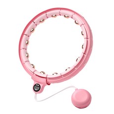 프리미엄 스마트 훌라후프 좁은 공간 운동 무소음 다이어트 기구 실내 복부 복근 횟수 카운팅 허리 뱃살 지압 떨어지지 않는 훌라우프 후라후프, R99701P(핑크골드L, 1개
