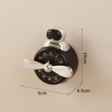 可愛太空人造型機械計時器，附磁吸功能，廚房烘焙適用, 飛行員計時器【黑色】