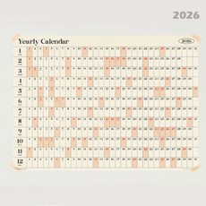 2026 한장 달력 1년 포스터 달력 한눈으로보는 프로젝트 연력 낱장, 725 x 530 mm, 1개, A-가로형