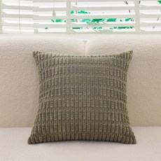 聖誕抱枕燈芯絨靠墊套提花沙發大胖條枕套40x40cm現代簡約風格, MS-秋草綠